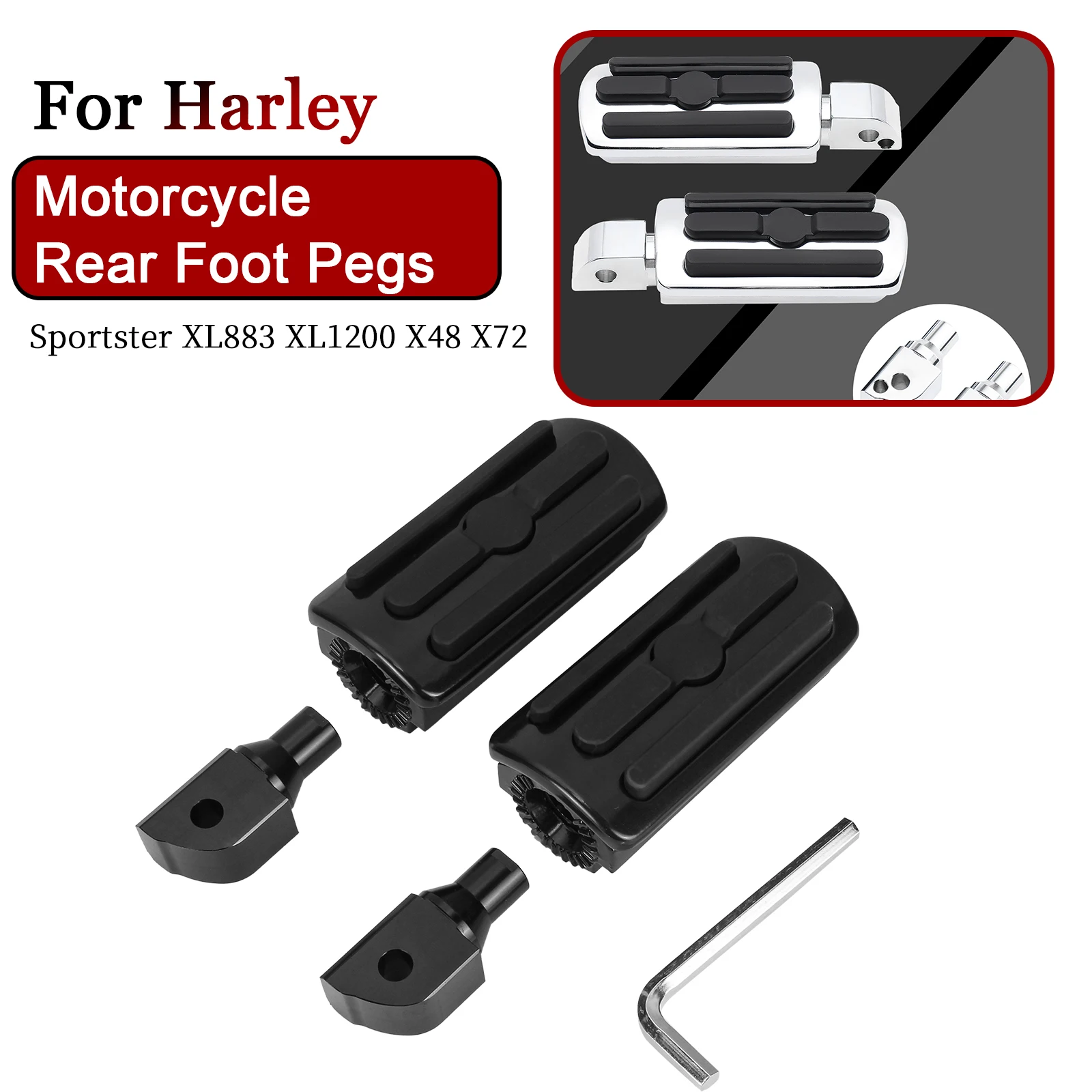 

1Pair Rear Footrest Passenger Foot Pegs For Harley Softail 2018+ FLFB Fat Boy FLSB Sport Glide FXBB Street Bob FXBR Breakout