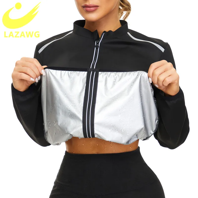 LAZAWG Woman Sauna Sweat Slimming Shirts Gym Tank Top Weight Loss Shaper Workout Waist Trimmer Hot Thermo Fat Burner Shapewear