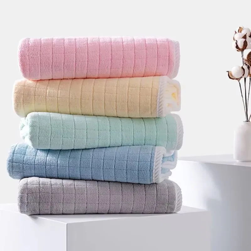 

80x40cm Square Spiral Bath Towel Solid Color Quick Drying Water Absorbing Dry Hair Household And Daily Use Soft Square-Towels