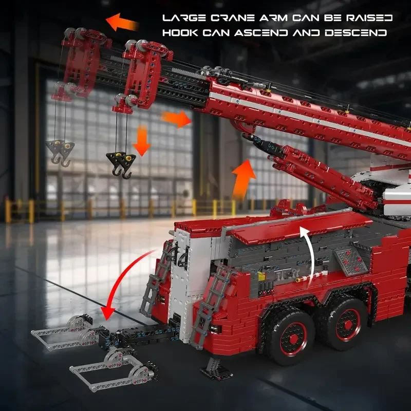 

MOULD KING 19008 Technology Remote Controlled Engineering Tow Truck Building Blocks Pneumatic Crane Truck Gift Toys for Adults