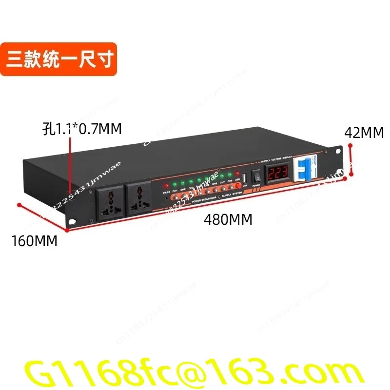 8+2 Multifunctional Power Supply Timing Effect Device, Stage Sequence Controller, 10 Audio Protection Sockets