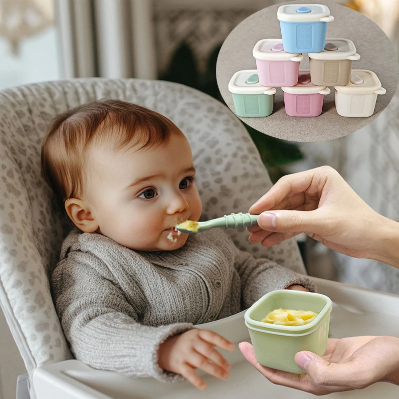 1PC Silicone Baby Food Storage Containers 120ml Reusable Infant Preportion Food Puree Snack Pots Freezer Safe Baby Feeding Boxes