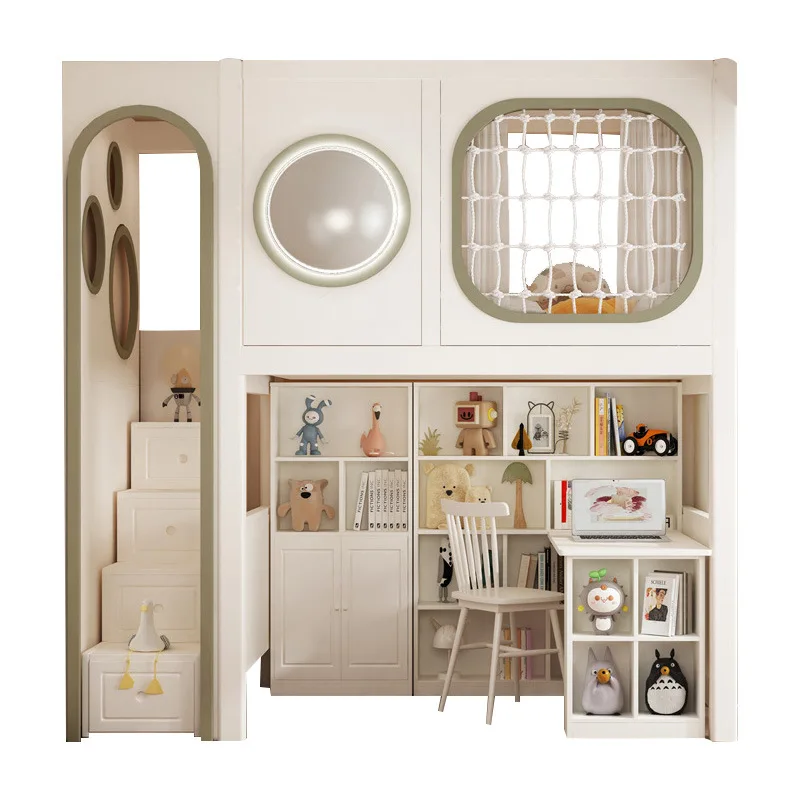 

Tree house bed under bed cabinet wardrobe up and down bed multi-function under table under empty combination slide