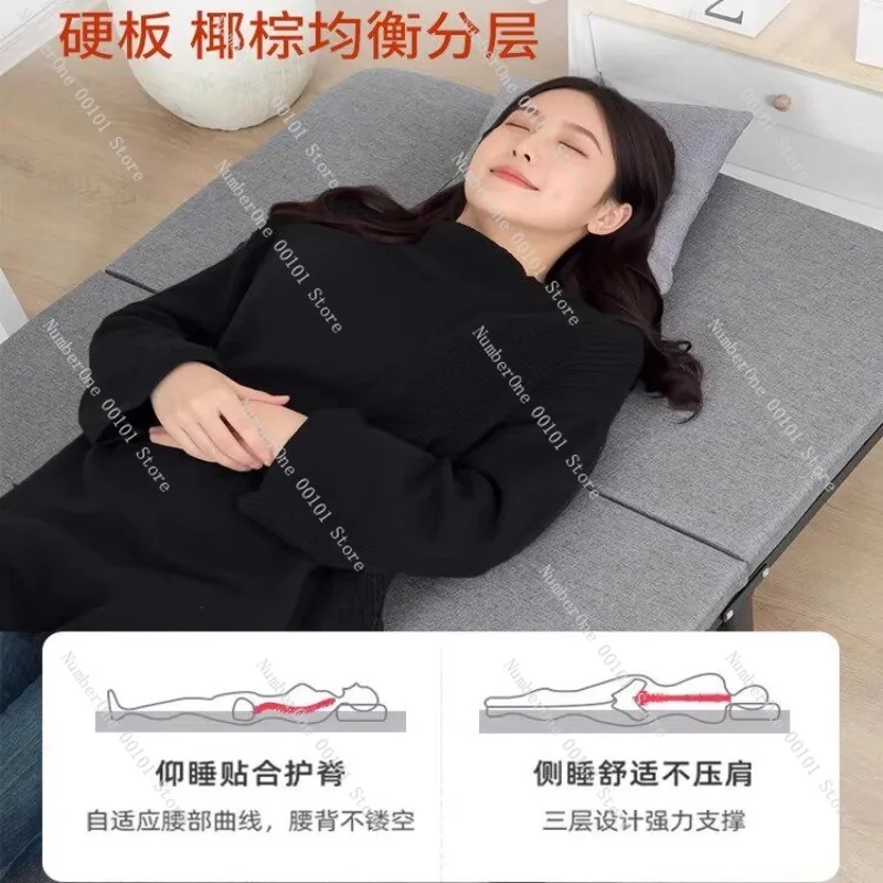 Minimalist Folding Office Nap Bed Portable Adult Reclining Lounger Chair Home Temporary Single Sleeping Cot Hospital Rest Bed