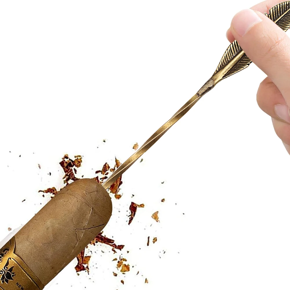 GALINER Metal Cigar Poker Classic Chinese Hairpin Style Cigar Needle Drill Dredge Smoking Tool