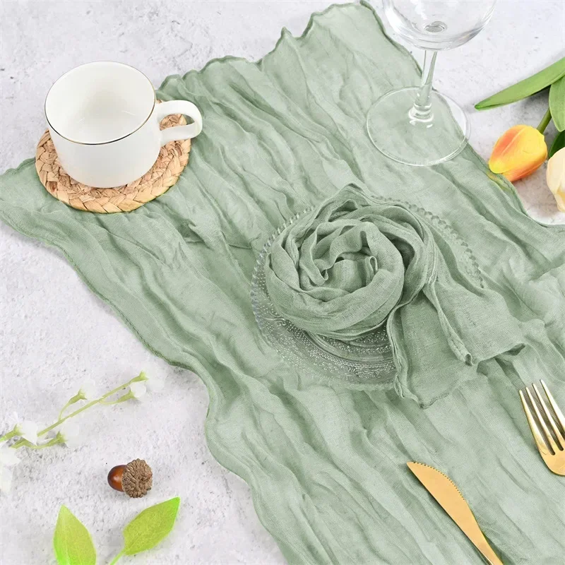 3PCS/1 set Green Napkins for Wedding Boho Gauze Table Napkins 50x50cm Serving Table Decor Dinner Towel Cocktail Napkins