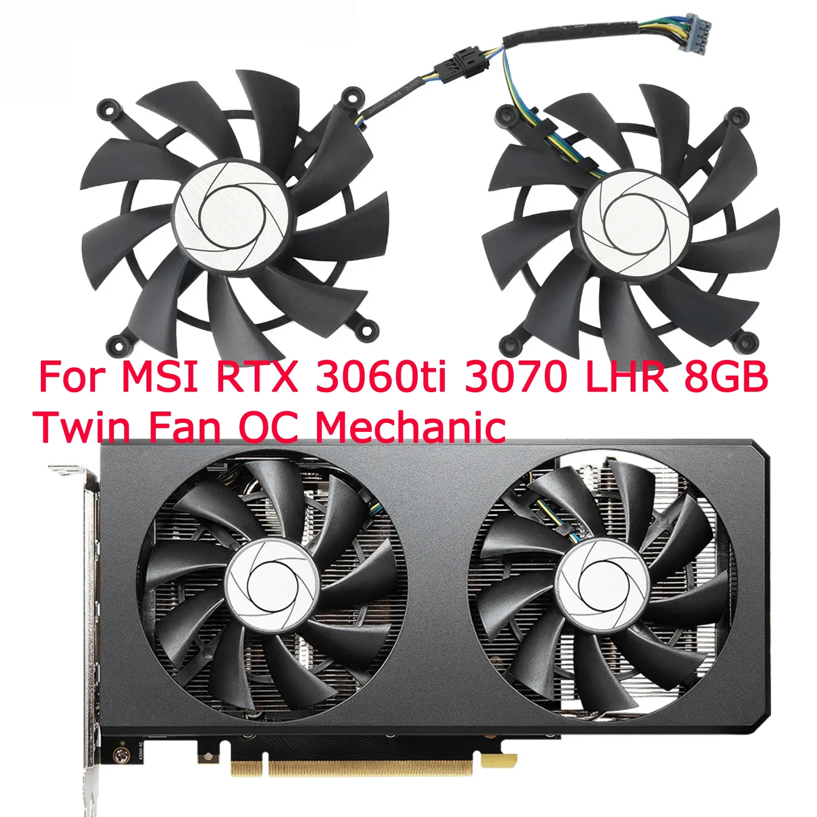 MSIグラフィックカードファン,冷却ビデオカード,ツインファン,MSI RTX 3060ti 3070 RX3070 LHR 8GB Twin Fan OC,2個セット,HA9015H12SC-Z