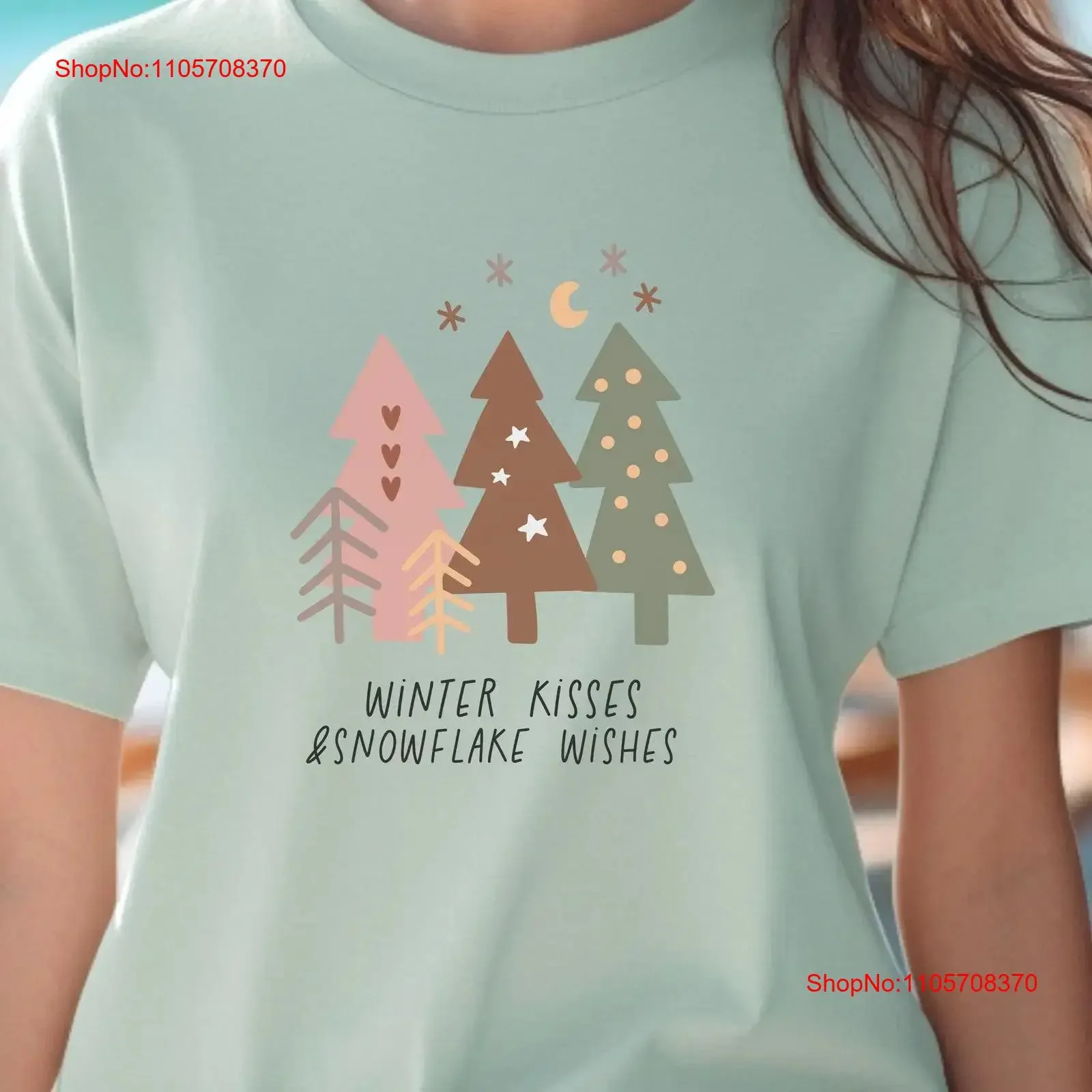 Winter Wishes T Shirt Merry Christmas Snowflake Kisses Boho Funny vintage Washed Soft Slightly streetwear Unisex Breathable