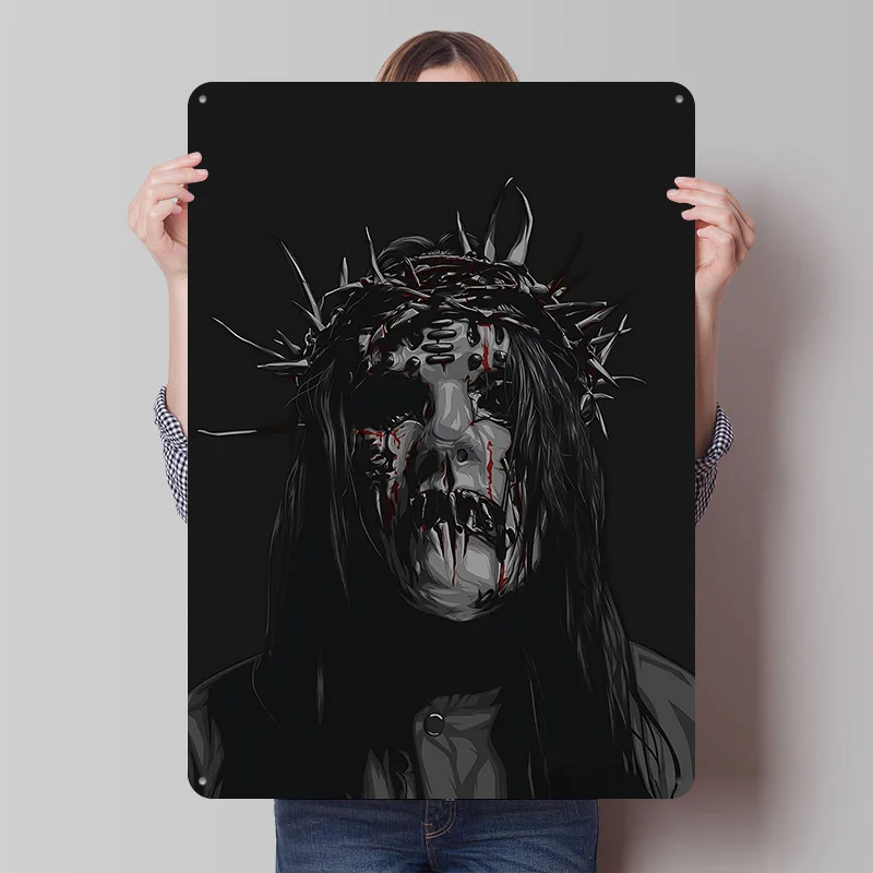 Joey Jordison Slipknot Tin Sign Wall Art Poster Vintage Retro Metal Signs for Home Decoration Living Room Decoration Gaming At