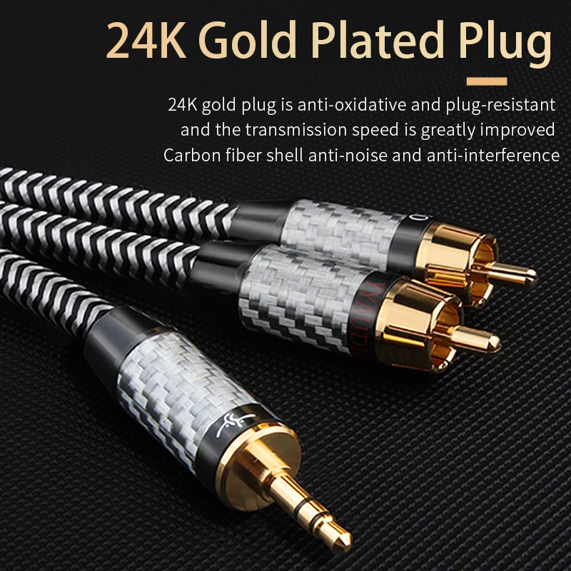 YYAUDIO kabel RCA 3.5mm do 2RCA męski Adapter Splitter złącze RCA 3.5 kabel Aux Audio kabel do wzmacniaczy Audio zestaw kina domowego