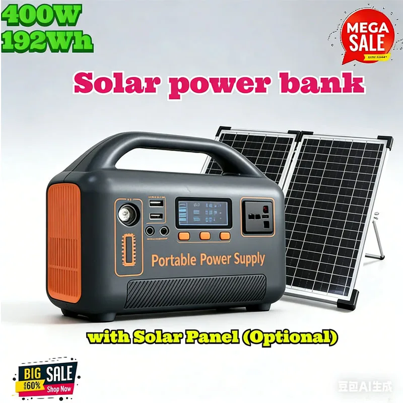 

400W Portable Power Station 220V 192Wh Power Bank LiFePO4 for Solar Generator Outdoor Energy Camping RV Backup Power Bank
