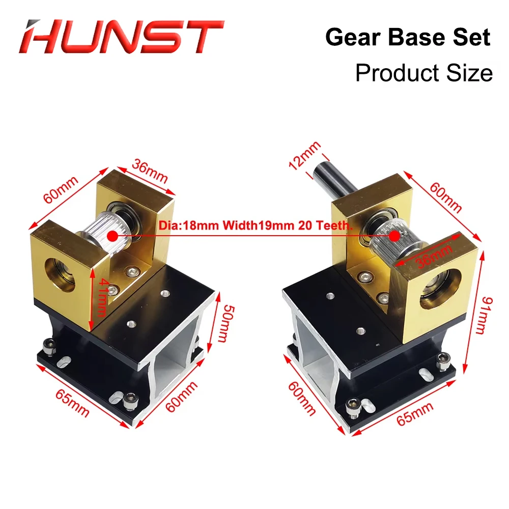 Juego de base de engranajes de piezas de máquina HUNST para máquina de grabado y corte láser Co2