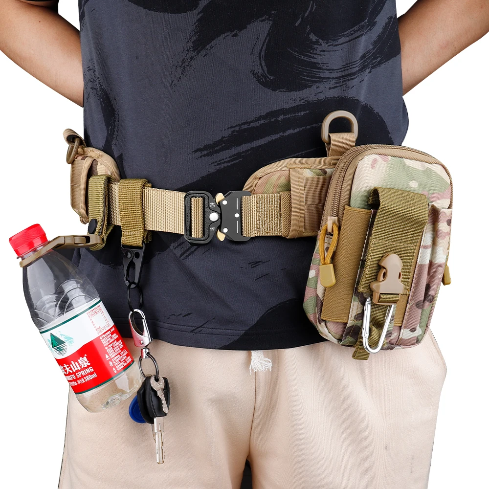 Askeri taktik takım ayarlanabilir kemer açık iş erkek Molle savaş kemer ordu savaş CS Airsoft avcılık Paintball dolu kemer