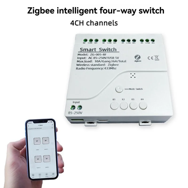 A73E-Tuya Wifi 4 Channel Smart Switch Temperature Humidity Sensor For Alexa Alice Temperature Humidity Sensor + 7-32V Switch