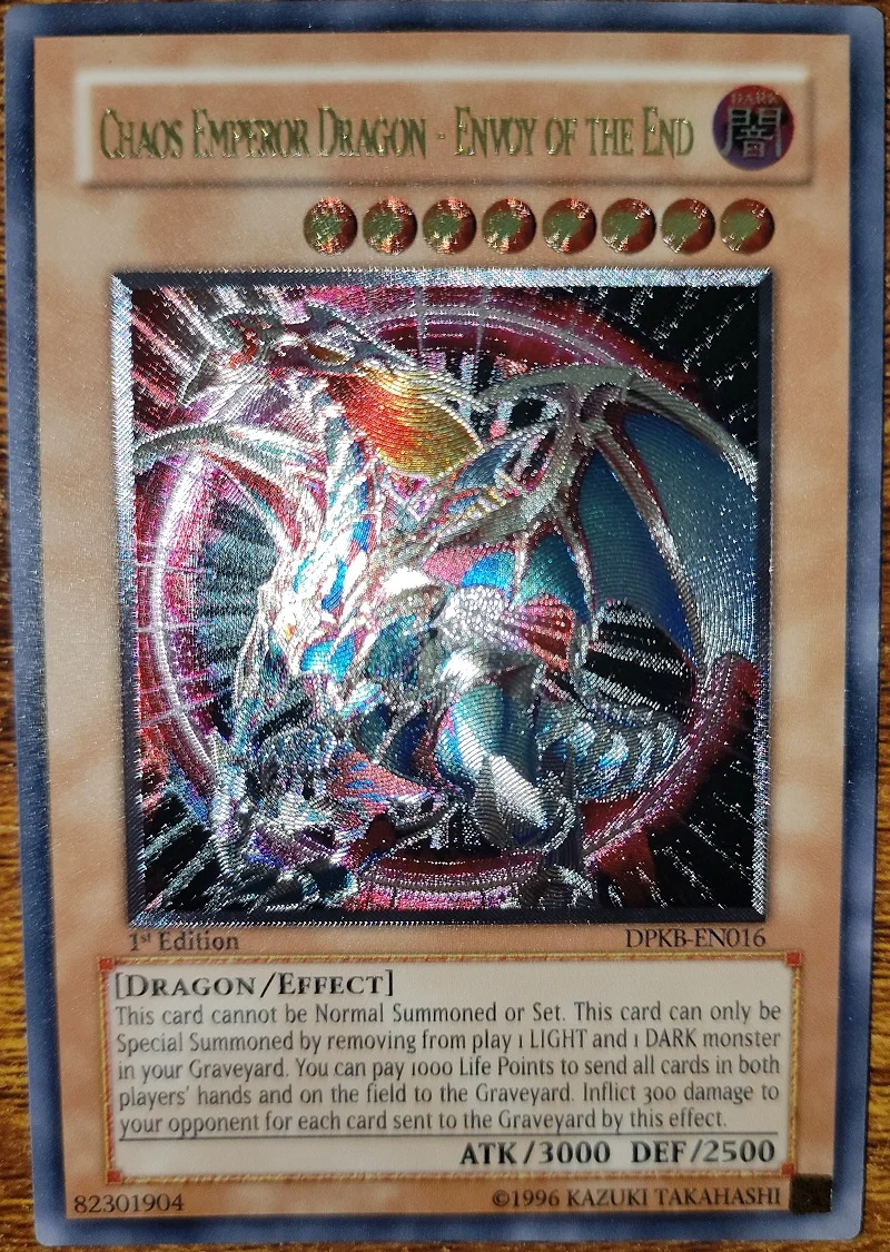 Yu-Gi-Oh TCG Chaos Emperor Dragon - Envoy of the End UTR DPK8-EN016 Brinquedo de Cartas Colecionáveis para Crianças - Item de Hobby Não Original