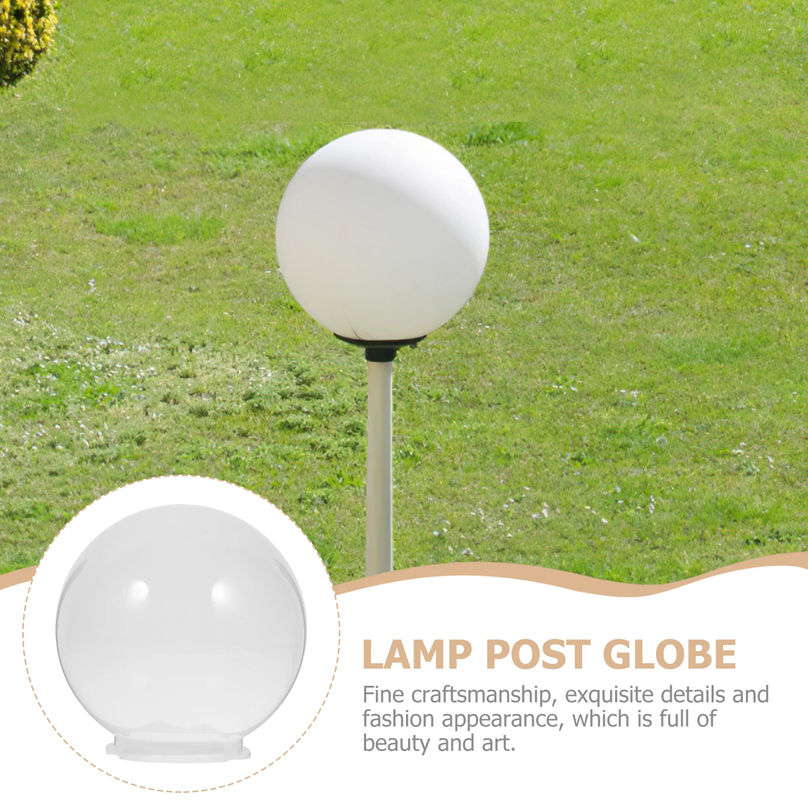 

Round Acrylic Lamp Shade Cover Globe Light Protector for Outdoor Patio Porch Garden Lights Decorative Modern