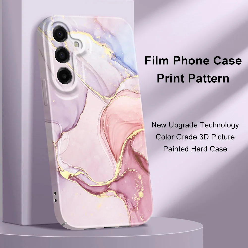 Gold Marble Phone Case For Samsung Galaxy A57 A37 A27 A17 A56 A36 A26 A16 A06 A55 A35 A25 A15 A05 4G 5G Film Hard Cover