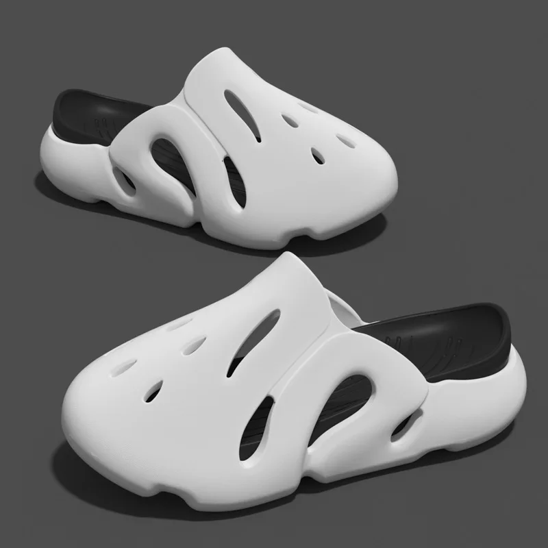 Slippers for Men Summer Indoor Home Non-slip Non-stinky Outer Wear Baotou Hole Shoes Men's Thick Soles