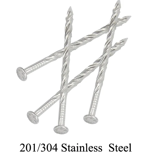 40mm 50mm 65mm 75mm 90mm 100mm 125mm Length 201 304 Stainless Steel Ceiling Grid Twist Thread Floor Flat Brad Nail