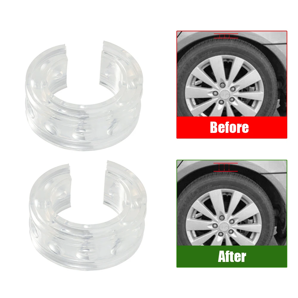 2Pcs Universal Type-B White Car Rubber Shock Absorber Spring Bumper Buffer Power Cushion Buffer Spring Car Accessories