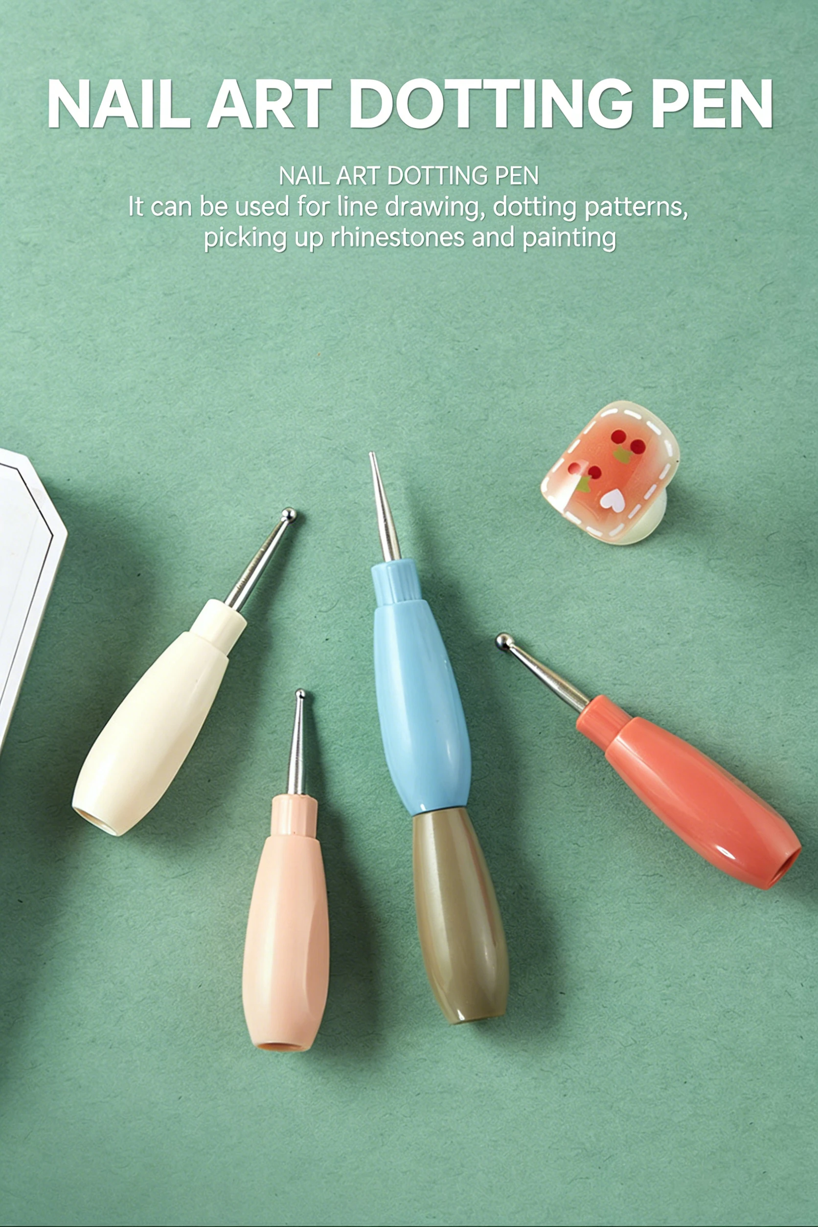 1/5 Stück ineinandergreifbare Nail-Art-Dotting-Stifte mit mehrfarbigem Griff, Liner zum Zeichnen von Blumen, Strass-Pickings, DIY-Maniküre-Werkzeuge – Detail 1
