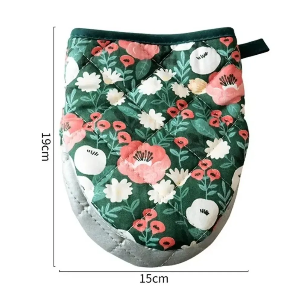 1PC New Hot Resistant Bakeware Oven Mitts Heart-shaped Cotton Kitchen Insulation Pad Hand Clip Flower Printed Baking Oven Gloves