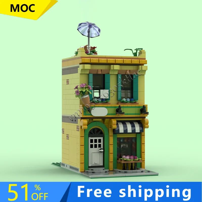 

HOT 1003 PCS MOC Modular Bloom Shop Building Block Retro Architecture Model Display Toy Kids Assembly Birthday Christmas Gifts