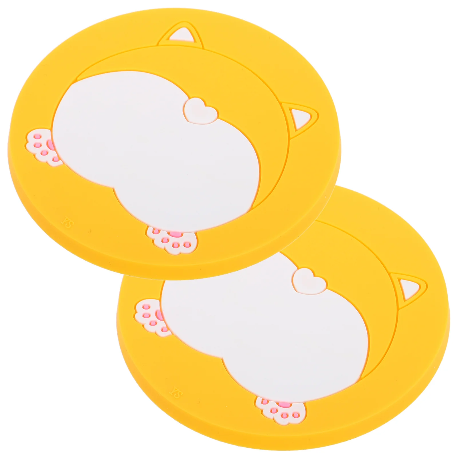 

LOORGVEL 2pcs Cute Cartoon Car Insulated Non Cup Holder Mats for Cars Fit Phones Keys Interior Vehicle Decoration