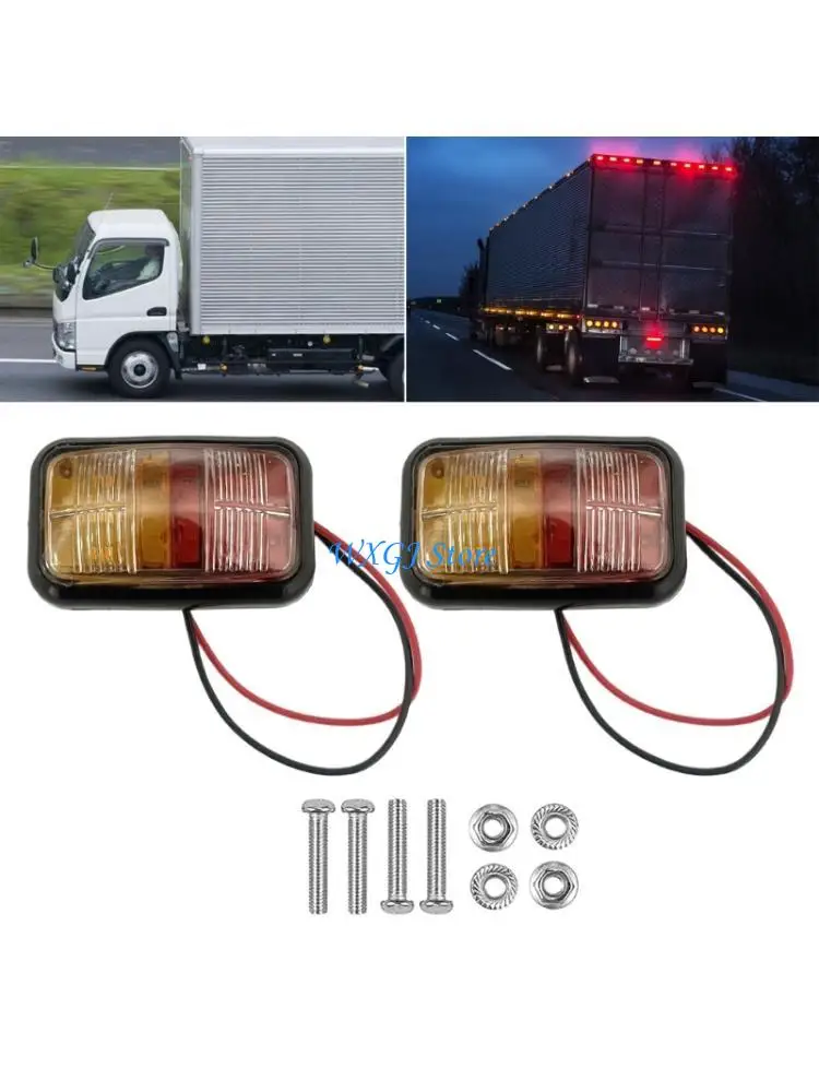 

37JE Shockproof Waterproof LED Side Clearance Light Plastic LED Side Marker Light Quick Fixing for Trailers Car Boats