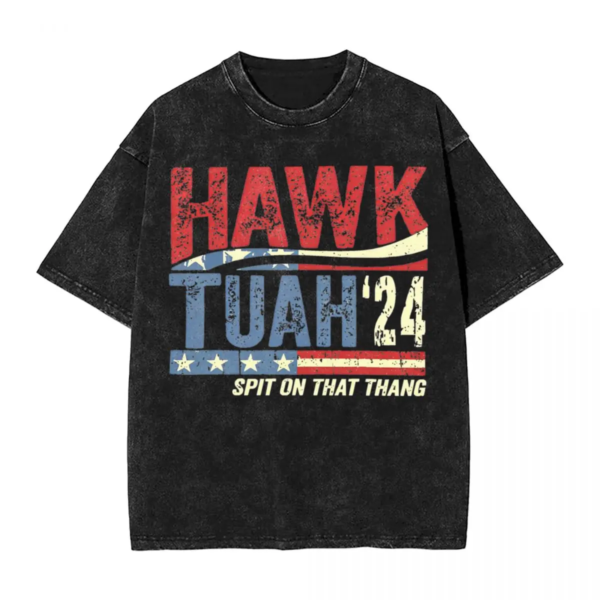 Retro   Hawk Tuah 24 T Shirts Washed Harajuku T-Shirts Spit On That Thang Vintage Men Women Tops Streetwear Summer Tops Tees