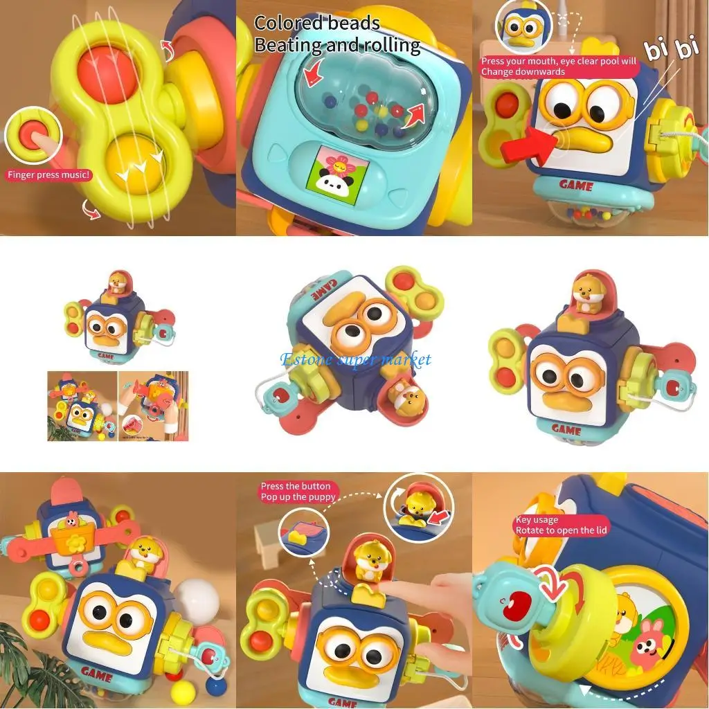 

090B Six Sided Activity Puzzle Cube Toy for Toddler Early Learning Creative Developmental Travel Toy