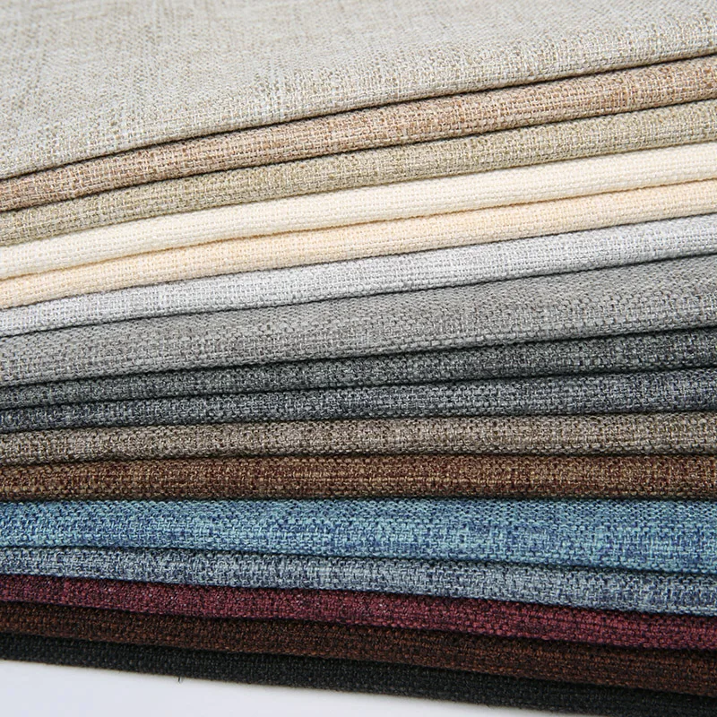 Plain  Linen Cotton Fabric By The Meter for DIY Sewing Sofa Coarse Dustproof Cloth Candy Color Tablecloth Fabrics Thickened