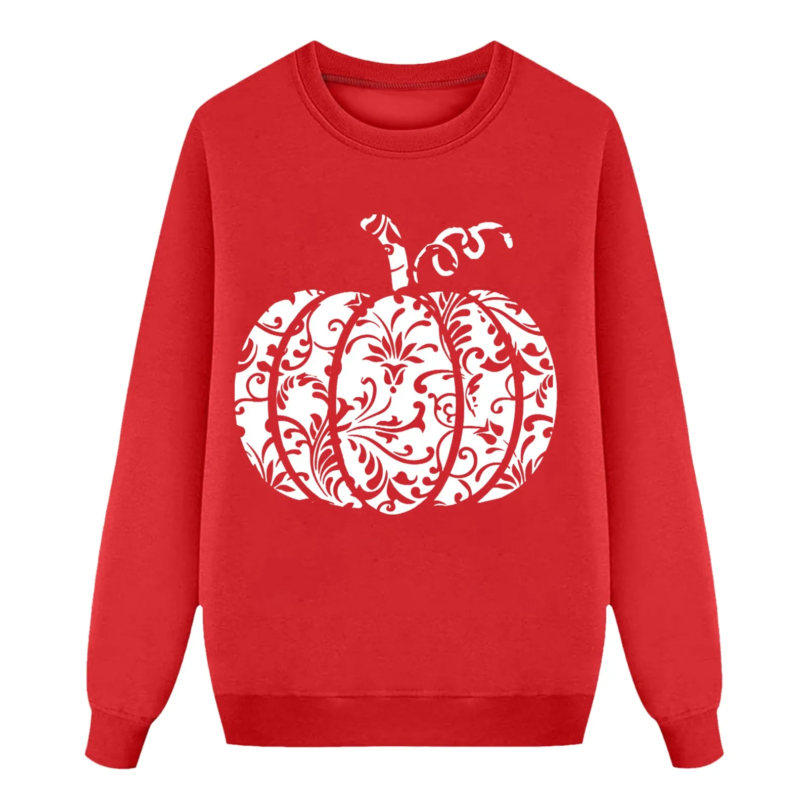 

Family Halloween Hoodless Autumn Tops Halloween Pumpkin Printed Hoodless Sweatshirt Casual Round Neck Long Sleeve Pullover