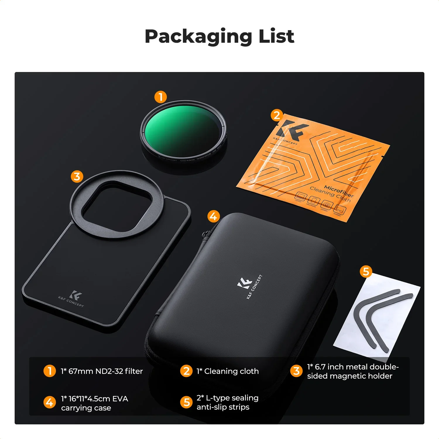 K&F CONCEPT محول حامل مرشح عدسة مغناطيسي 6 7 بوصة مع مرشح متغير ND2 إلى ND32 67 مم لـ iPhone 16 15 14 Pro Max MagSafe #6