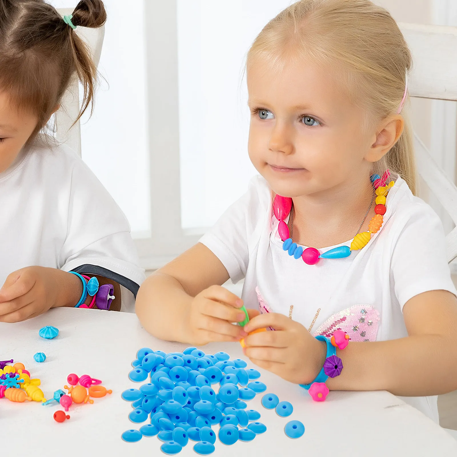 150Pcs Silicone Beads Bulk Set for Crafts DIY Bracelet Making Jewelry Accessories Soft Comfortable Non-Toxic Beads for Kids