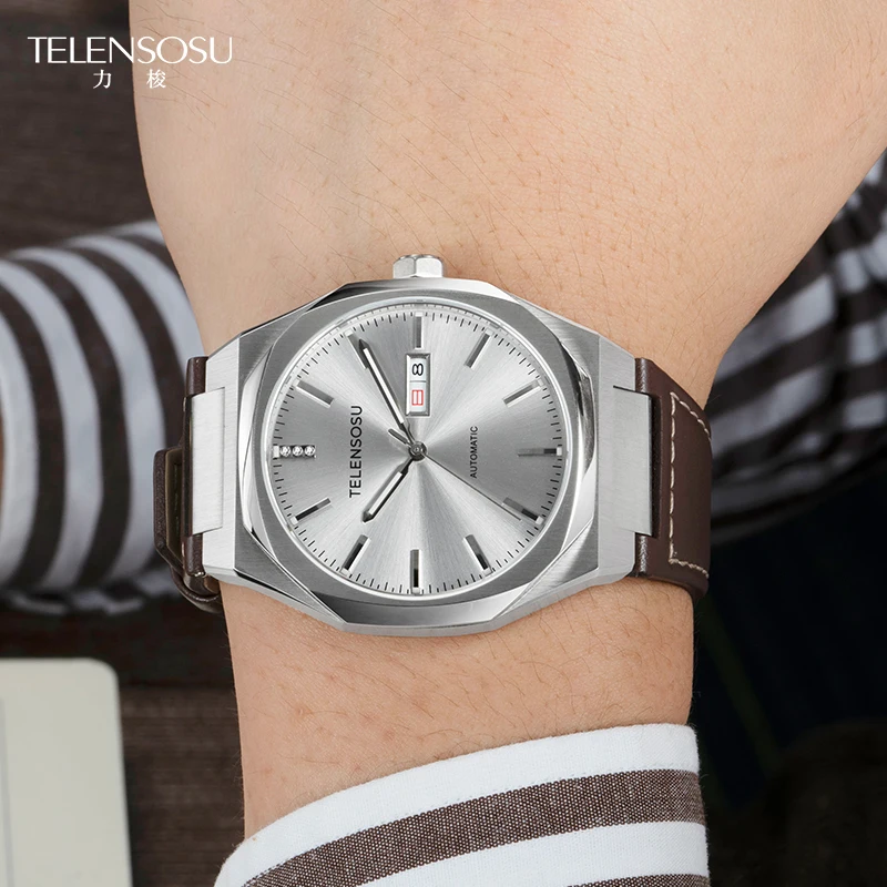 2025 New TELENSOSU Men's Watch Waterproof Sapphire Stainless Steel Automatic Mechanical Watch Gentleman Style Business Watch8806