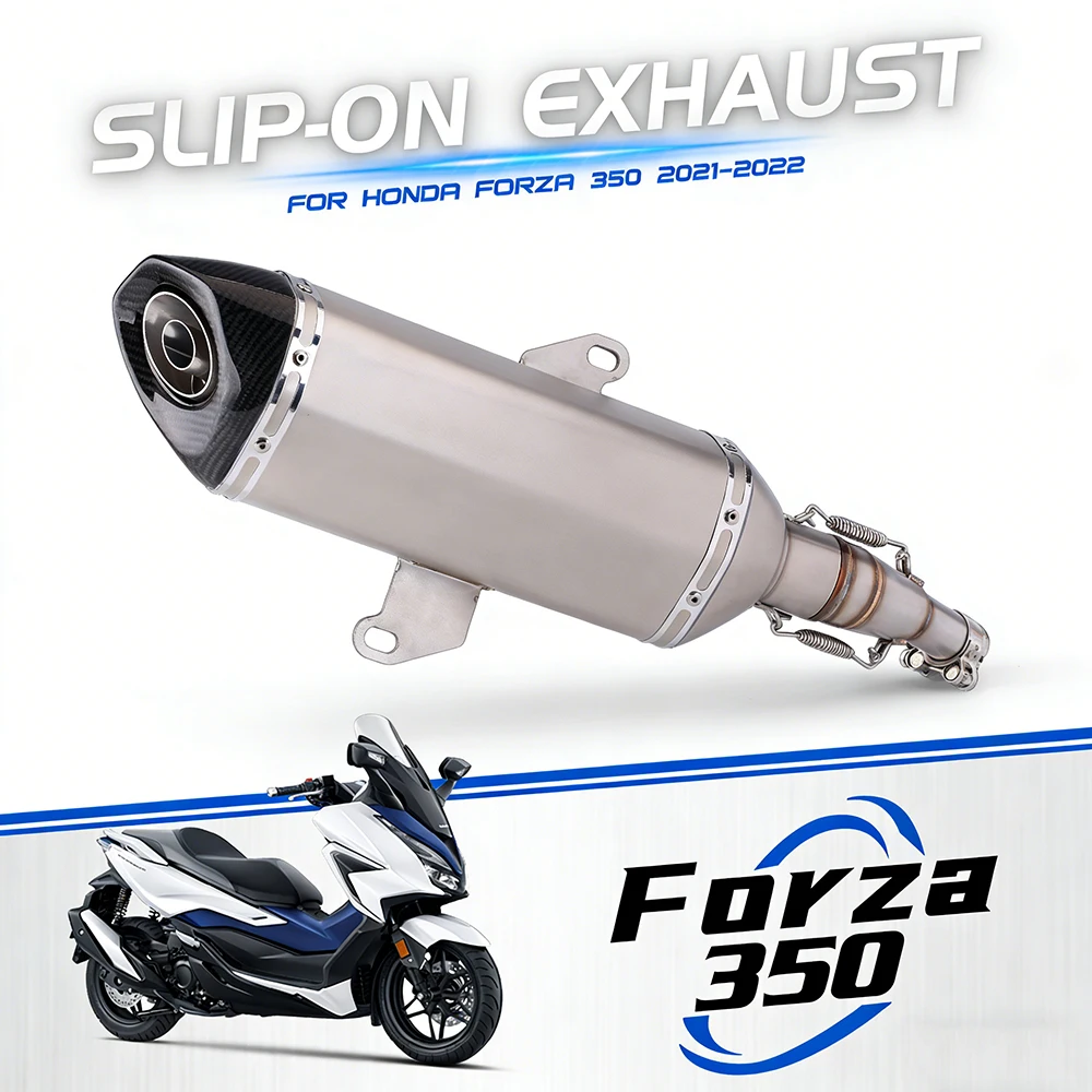 Slip-On-Auspuff für Honda ADV350 ADV 350 Motorrad, langlebiges Auspuffsystem, Mittelrohr, Kohlefaser-Schalldämpfer