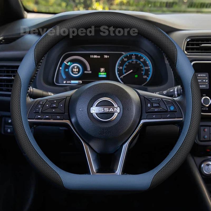 Car Steering Wheel Cover For Nissan MARCH Hatchback K13 juke 2026-2002 Leather Auto Steering Wheel nissan qashqai Accessories