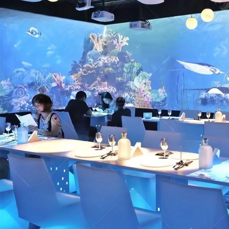 Full 360 Degree Immersive Spaces AR Interactive Projection 3D Holograph Interact Floor Wall Projector