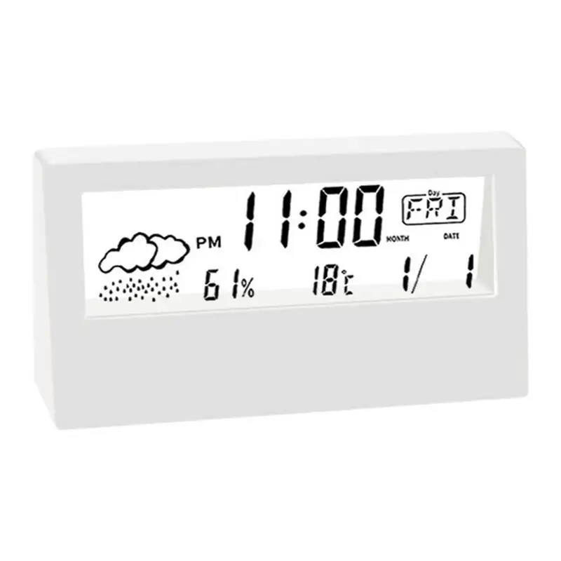 Digital Alarm Clock Creative Nightstand Clock Transparent Desk Clock With Temperature Humidity Display 12/24H Alarm Clock For