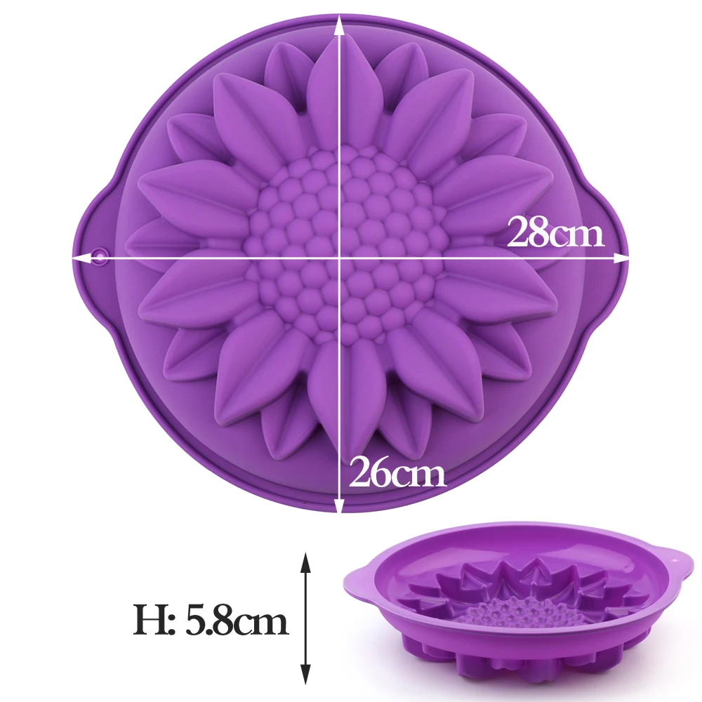 1 Silicone Sunflower-Shaped Baking Pan, Round Bread Toast Cake Mold, Baking Tool, Can Be Used to Make Bread, Truffles, Cakes, Toast, Etc