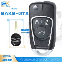 KEYECU ulepszony 433.92MHz 4D6 0 zdalny klucz składany Fob dla chevroleta Optra Lacetti Daewoo Nubira dla Holden/Ravon SAKS-01TX