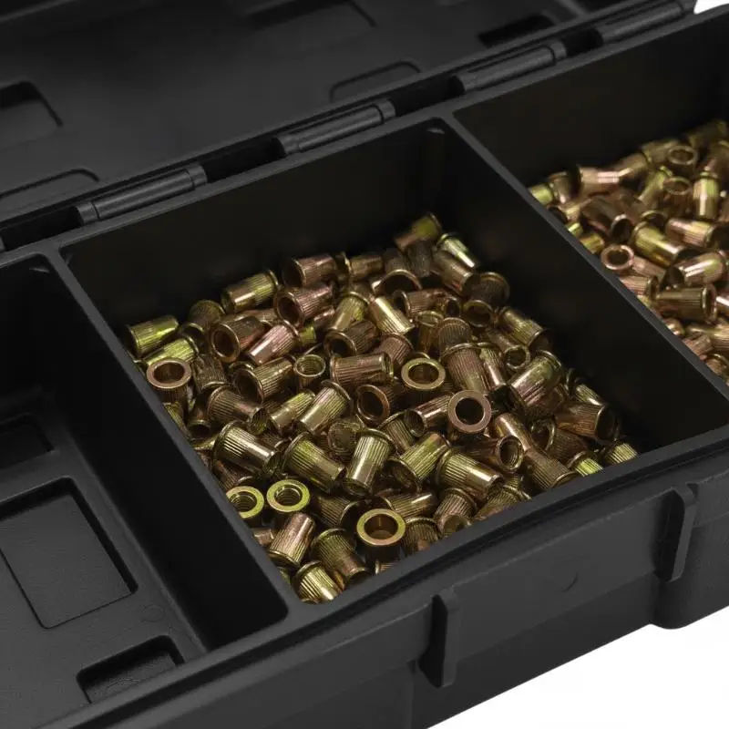 Rivet Nuts Assortment Kit 50Pcs Carbon Steel M3-M8 Blind Nuts for Woodworking Furniture Making Automotive Repair