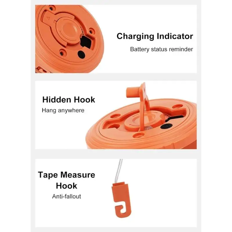 Rechargeable Camping Light String Extérieur Éclairage 10m LED LED LETTE MAGNÉTIQUE MAGNÉTIQUE LAMPE LAMPE LET