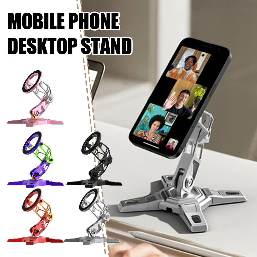 

Metal support magnetic desktop phone holder with multi-angle adjustable function, suitable for binge-watching TV shows and offic