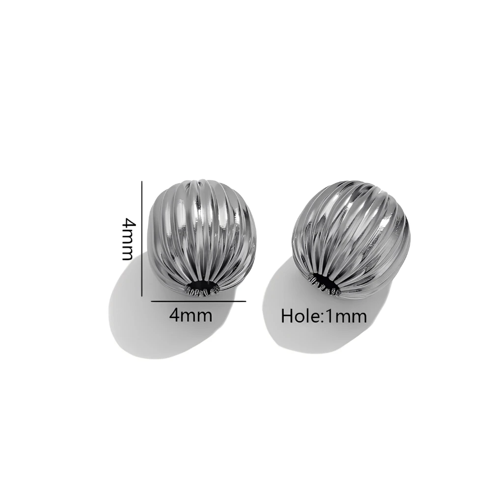 5 STKS Rvs 18 K Goud Grote Geribbelde Ovale Teardrop Vormen Losse Kralen voor DIY Armband Ketting Sieraden Maken Groothandel