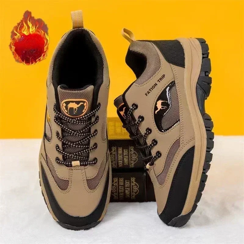 Zapatos de senderismo al aire libre para hombre, zapatillas masculinas antideslizantes, zapatos casuales ligeros para caminar, Tenis de piel cómodos para hombre