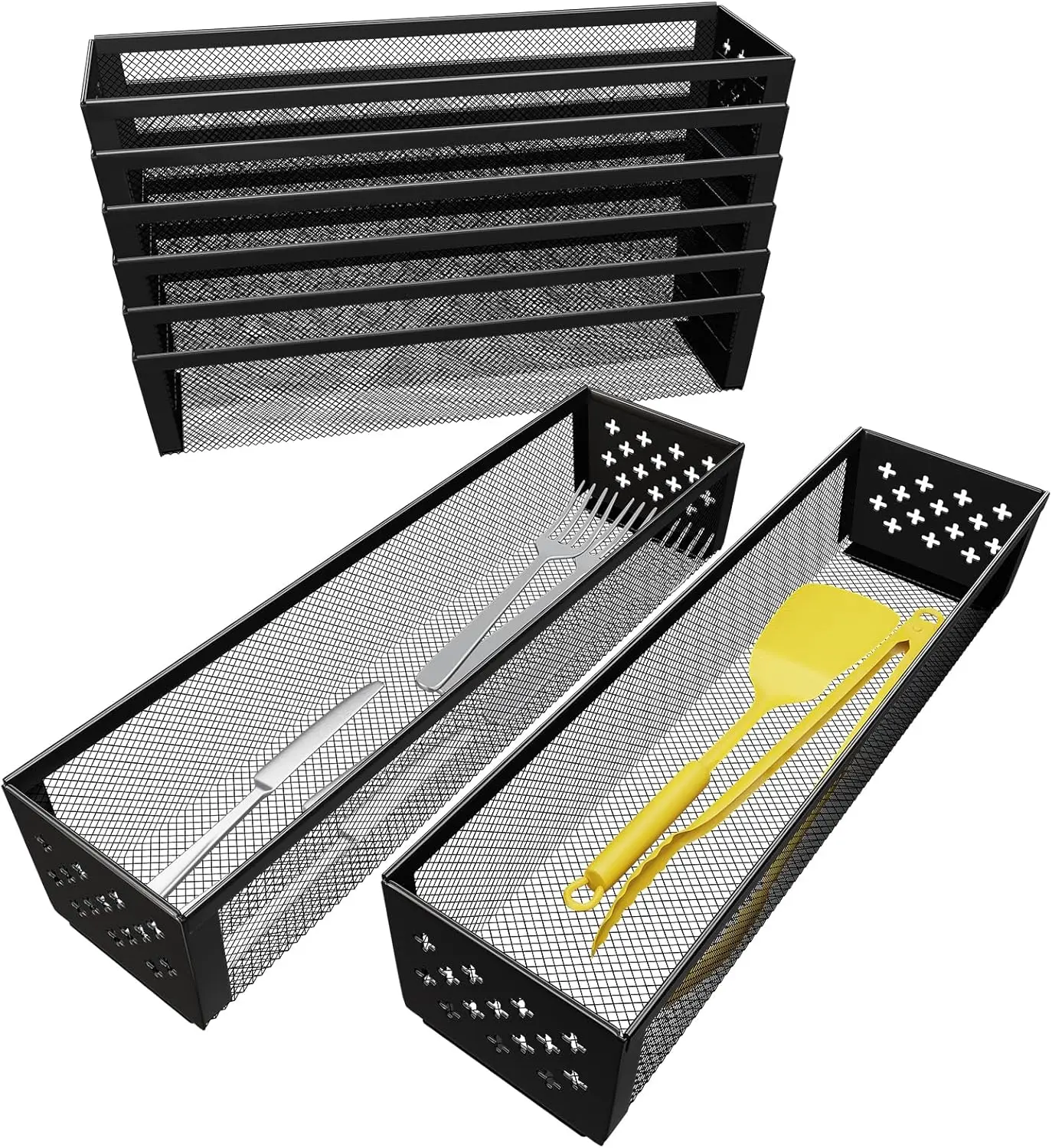 

Silverware Drawer Organizer, 8 Pack Utensil Organizer for Kitchen Drawers, Metal Storage for Spoons