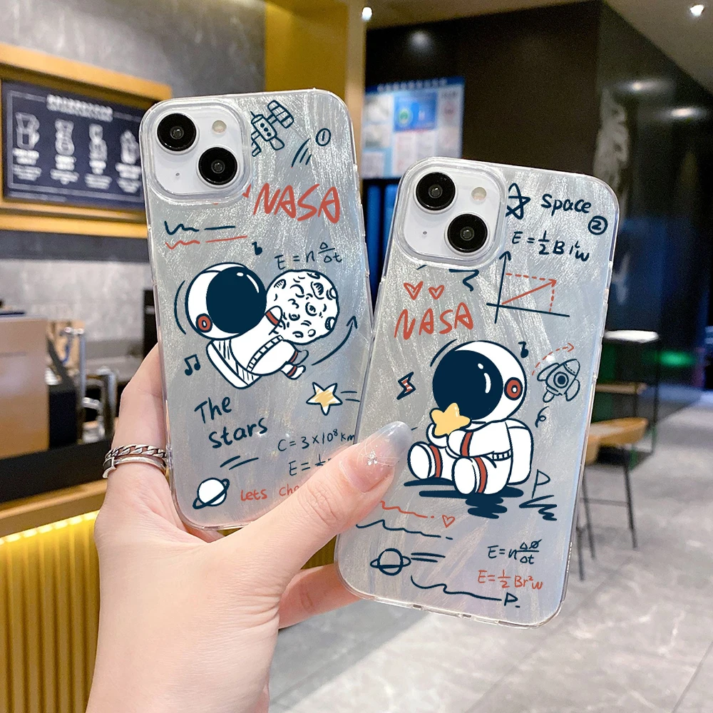 Matte Cartoon Hey Cute Astronaut Phone Case FOR OPPO RENO 6 6Z 5 5F 5K F25 F23 F21 F19 F17 F11 F9 F7 K10 FINDX3 LITE S PRO 5G