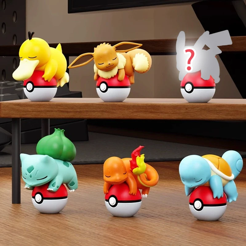 Caja ciega de Pokémon, luz nocturna, serie de bolas de elfo, Charizard, Psyduck, Pok é mon, figura de moda, muñeca, juguetes, adorno, regalo de Navidad para niños